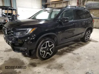 2023 Honda Passport Elite with VIN 5FNYF8H03PB017374, listed as a Copart auction lot 86383224 with 2,046 mi miles and Salvage Title. Bid and sale history available at carsss.com. Image 1.