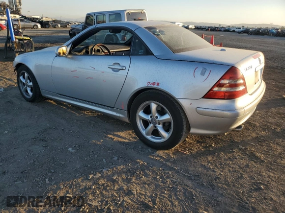 2002 Mercedes-Benz SLK-Class 3.2L with VIN WDBKK65F92F254162, listed as a Copart auction lot 78527984 with 113,194 mi miles and Salvage Title. Bid and sale history available at carsss.com. Image 2.