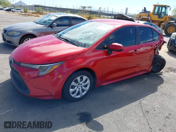 2021 Toyota Corolla LE with VIN JTDEPMAE7MJ133972, listed as a IAAI auction lot 41903179 with 91,680 mi miles. Bid and sale history available at carsss.com. Image 2.