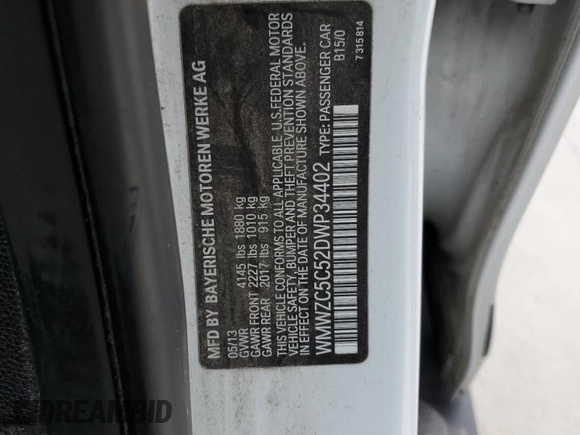 2013 MINI Countryman S ALL4 with VIN WMWZC5C52DWP34402, listed as a Copart auction lot 56743725 with 102,983 mi miles and Clean Title. Bid and sale history available at DreamBid. Image 12.