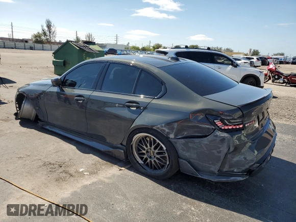 2023 BMW M3 Competition xDrive with VIN WBS43AY08PFN58052, listed as a Copart auction lot 57054885 with 28,675 mi miles and Salvage title. Bid and sale history available at DreamBid. Image 2.