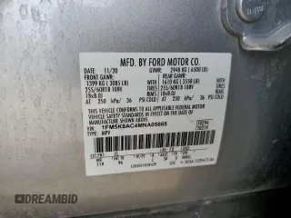 2021 Ford Explorer with VIN 1FM5K8AC4MNA05665, listed as a Copart auction lot 49299295 with 65,017 mi miles and Salvage title. Bid and sale history available at DreamBid. Image 13.