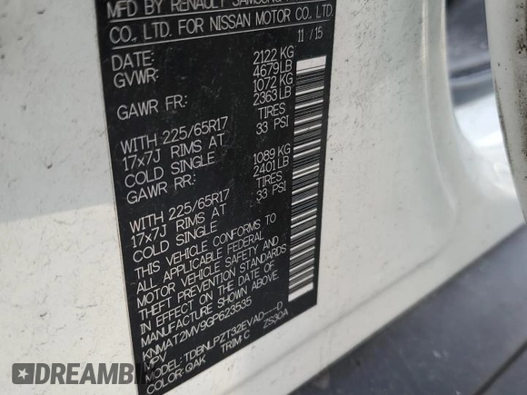 2016 Nissan Rogue S with VIN KNMAT2MV9GP623535, listed as a Copart auction lot 84879944 with 127,755 mi miles and Salvage Title. Bid and sale history available at carsss.com. Image 14.