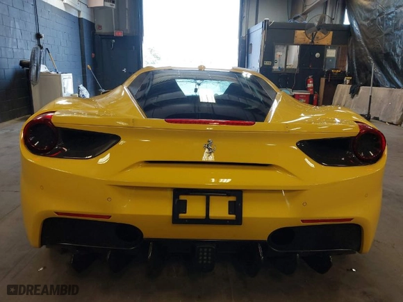 2017 Ferrari 488 GTB with VIN ZFF79ALA1H0224115, listed as a IAAI auction lot 39595228 with NaN miles. Bid and sale history available at carsss.com. Image 16.
