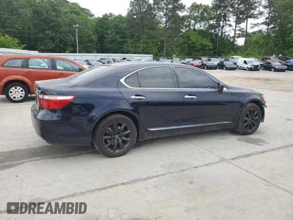 2007 Lexus LS 460 with VIN JTHBL46F975008533, listed as a Copart auction lot 55954265 with 182,192 mi miles and Salvage title. Bid and sale history available at DreamBid. Image 3.