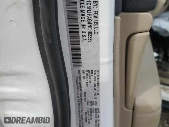 2022 Jeep Grand Cherokee Laredo E z VIN 1C4RJFAG4NC162335, wystawiony jako Copart lot #54987855 z przebiegiem 59 952 mil mil oraz Szkoda całkowita • Salvage title. Historia ofert i sprzedaży dostępna na DreamBid. Obrazek 13.