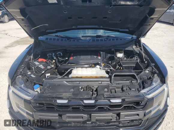 2024 Ford F-150 Raptor with VIN 1FTFW1RG4RFA57634, listed as a Copart auction lot 50156555 with 19,887 mi miles and Salvage Title. Bid and sale history available at carsss.com. Image 12.