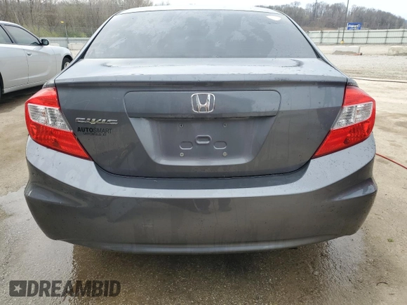 2012 Honda Civic EX with VIN 19XFB2F82CE026088, listed as a Copart auction lot 51081985 with Not Provided miles and Non Repairable. Bid and sale history available at DreamBid. Image 6.