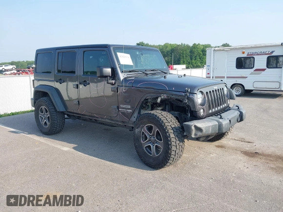 2018 Jeep Wrangler Unlimited Sport S with VIN 1C4BJWDG6JL854359, listed as a IAAI auction lot 42423170 with 84,470 mi miles and . Bid and sale history available at DreamBid. Image 1.