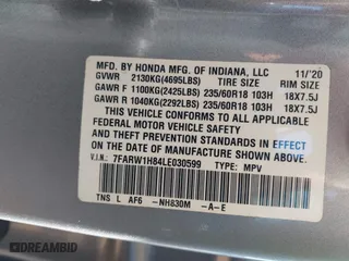 2020 Honda CR-V EX-L with VIN 7FARW1H84LE030599, listed as a IAAI auction lot 41758597 with 79,458 mi miles. Bid and sale history available at carsss.com. Image 9.