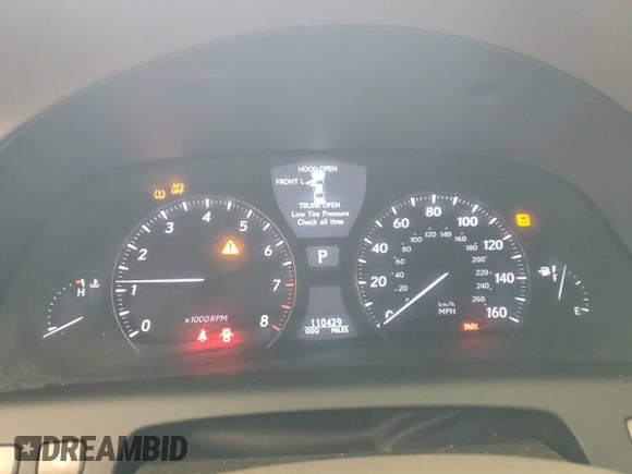 2012 Lexus LS 460 z VIN JTHCL5EF1C5014428, wystawiony jako Copart lot #60993515 z przebiegiem 110 429 mil mil oraz Szkoda całkowita • Salvage title. Historia ofert i sprzedaży dostępna na DreamBid. Obrazek 9.