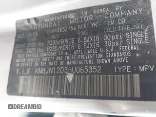 2005 Hyundai Tucson GLS с VIN KM8JN12D35U065352, выставлен на аукционе IAAI как лот 42303445 с пробегом 236 597 миль миль и . История ставок и продаж доступна на DreamBid. Изображение 9.