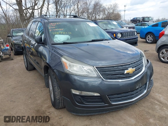 2013 Chevrolet Traverse LS with VIN 1GNKRFED7DJ116297, listed as a IAAI auction lot 41894310 with 180,551 mi miles. Bid and sale history available at carsss.com. Image 1.