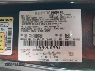 2018 Ford Mustang GT z VIN 1FA6P8CF9J5179766, wystawiony jako IAAI lot #41977000 z przebiegiem 83 608 mil mil oraz . Historia ofert i sprzedaży dostępna na DreamBid. Obrazek 9.