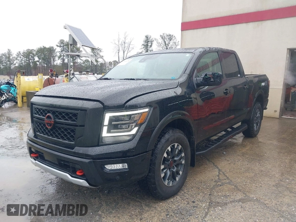 2024 Nissan Titan Pro-4X with VIN 1N6AA1ED6RN118344, listed as a IAAI auction lot 41546438 with 10,163 mi miles and . Bid and sale history available at DreamBid. Image 2.