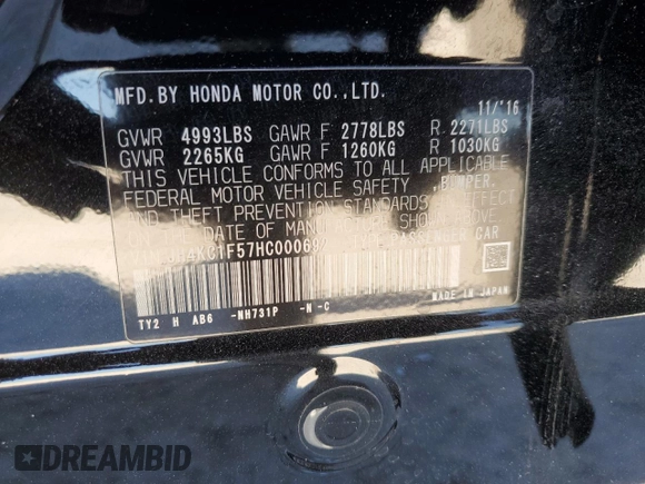 2017 Acura RLX w/Technology Pkg with VIN JH4KC1F57HC000692, listed as a Copart auction lot 82865294 with 103,131 mi miles and Salvage Title. Bid and sale history available at carsss.com. Image 14.