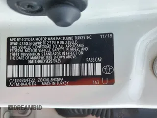 2019 Toyota C-HR XLE z VIN NMTKHMBX5KR079425, wystawiony jako Copart lot #57315345 z przebiegiem 109 441 mil mil oraz Szkoda całkowita • Salvage title. Historia ofert i sprzedaży dostępna na DreamBid. Obrazek 13.