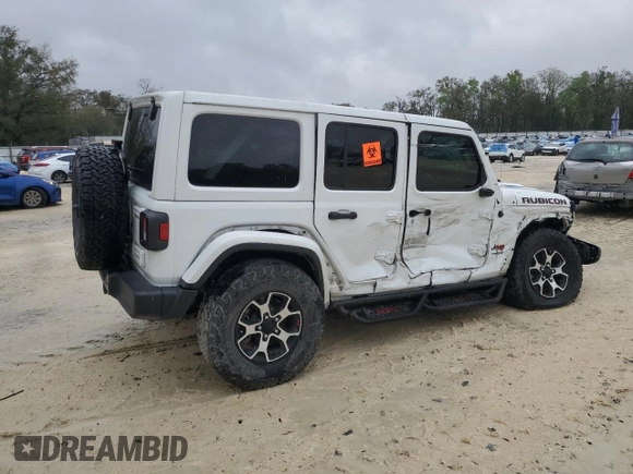 2022 Jeep Wrangler Unlimited Rubicon with VIN 1C4HJXFNXNW133624, listed as a Copart auction lot 48222615 with 51,849 mi miles and Salvage title. Bid and sale history available at DreamBid. Image 3.