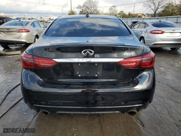 2018 Infiniti Q50 2.0t LUXE with VIN JN1CV7AP0JM240584, listed as a Copart auction lot 80449644 with NaN miles and Salvage Title. Bid and sale history available at carsss.com. Image 6.