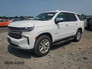 2022 Chevrolet Tahoe Premier with VIN 1GNSKSKDXNR314960, listed as a Copart auction lot 59435085 with 63,387 mi miles and Salvage title. Bid and sale history available at DreamBid. Image 1.