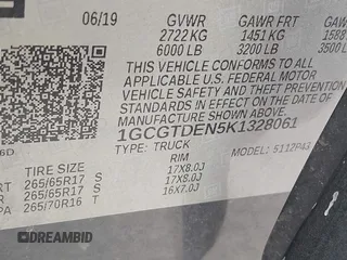 2019 Chevrolet Colorado 4WD Z71 with VIN 1GCGTDEN5K1328061, listed as a IAAI auction lot 42505934 with 76,520 mi miles and . Bid and sale history available at DreamBid. Image 9.