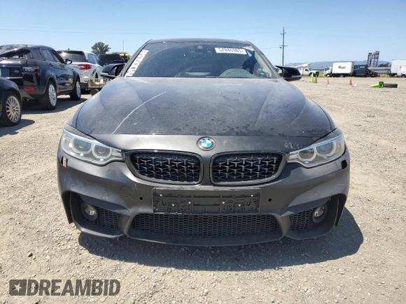 2015 BMW 4 Series 435i with VIN WBA3R1C51FK195536, listed as a Copart auction lot 57846985 with 105,626 mi miles and Salvage title. Bid and sale history available at DreamBid. Image 5.