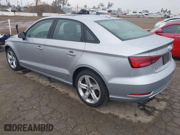 2018 Audi A3 Sedan Premium with VIN WAUAUGFFXJ1040608, listed as a IAAI auction lot 41708256 with 55,359 mi miles. Bid and sale history available at carsss.com. Image 3.
