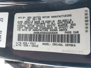 2010 Toyota Corolla z VIN 1NXBU4EE6AZ225005, wystawiony jako IAAI lot #42793493 z przebiegiem 164 955 mil mil oraz . Historia ofert i sprzedaży dostępna na DreamBid. Obrazek 9.