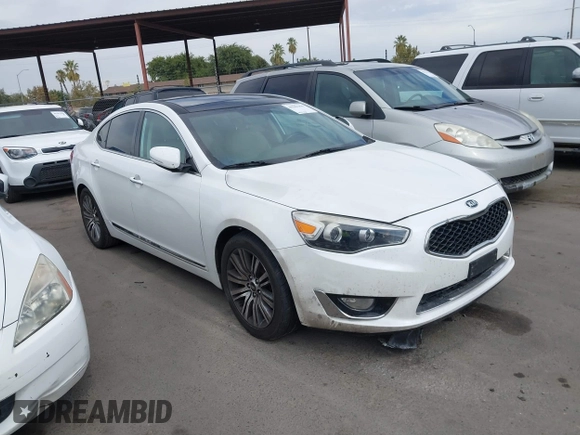 2016 Kia Cadenza Premium with VIN KNALN4D77G5218198, listed as a IAAI auction lot 40381356 with 77,116 mi miles. Bid and sale history available at carsss.com. Image 1.