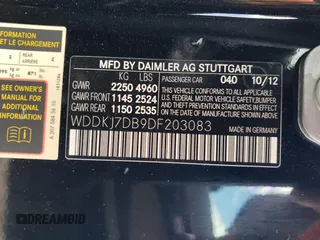 2013 Mercedes-Benz E 550 with VIN WDDKJ7DB9DF203083, listed as a Copart auction lot 66862624 with 84,264 mi miles and Salvage title. Bid and sale history available at DreamBid. Image 12.