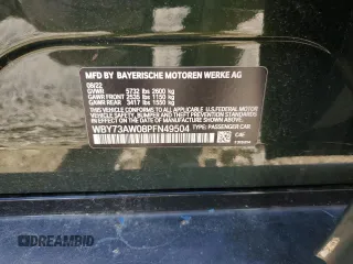 2023 BMW i4 eDrive40 z VIN WBY73AW08PFN49504, wystawiony jako Copart lot #85935954 z przebiegiem Nie podano mil oraz Szkoda całkowita • Salvage title. Historia ofert i sprzedaży dostępna na DreamBid. Obrazek 13.