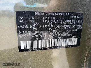 2023 Subaru Outback Onyx Edition with VIN 4S4BTALC8P3187665, listed as a Copart auction lot 61573264 with 31,084 mi miles and Salvage Title. Bid and sale history available at carsss.com. Image 12.