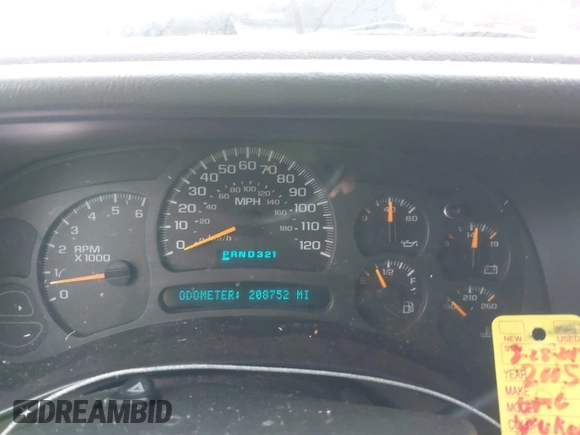 2003 GMC Yukon SLT with VIN 1GKEC13Z13J197955, listed as a IAAI auction lot 41953835 with 208,752 mi miles. Bid and sale history available at carsss.com. Image 7.