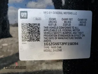 2023 Chevrolet Malibu RS with VIN 1G1ZG5ST2PF158394, listed as a Copart auction lot 50520305 with 14,619 mi miles and Salvage Title. Bid and sale history available at DreamBid. Image 12.