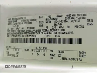 2014 Ford Econoline Cargo Commercial with VIN 1FTNE2EL9EDA25209, listed as a IAAI auction lot 42046588 with 131,520 mi miles and . Bid and sale history available at carsss.com. Image 9.