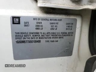 2008 Cadillac CTS RWD with VIN 1G6DM577X80109408, listed as a Copart auction lot 62883015 with 152,135 mi miles and Salvage title. Bid and sale history available at DreamBid. Image 12.