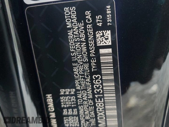 2024 BMW M2 with VIN 3MF13DM0XR8E13363, listed as a Copart auction lot 86872014 with 0 mi miles and Salvage Title. Bid and sale history available at carsss.com. Image 14.