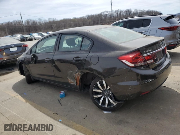 2014 Honda Civic EX-L with VIN 2HGFB2F97EH505110, listed as a Copart auction lot 50043125 with 158,127 mi miles and Salvage Title. Bid and sale history available at DreamBid. Image 2.