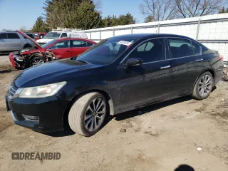 2014 Honda Accord Sport with VIN 1HGCR2F59EA270980, listed as a Copart auction lot 46647434 with 125,736 mi miles and Salvage Title. Bid and sale history available at DreamBid. Image 1.