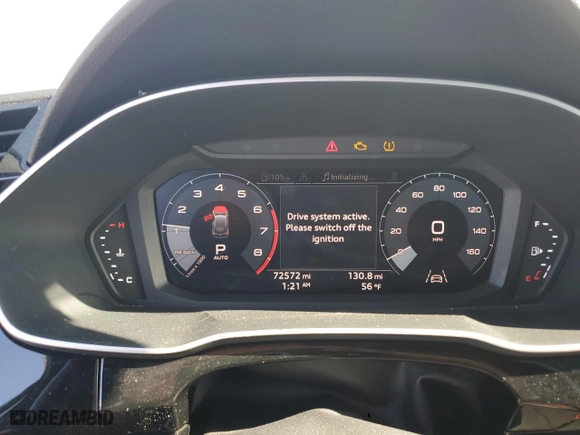 2021 Audi Q3 Premium with VIN WA1AUCF3XM1092773, listed as a Copart auction lot 49658385 with 72,572 mi miles and Salvage Title. Bid and sale history available at carsss.com. Image 9.
