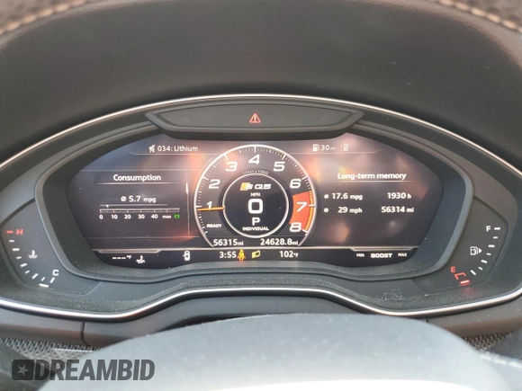 2018 Audi SQ5 Premium Plus with VIN WA1A4AFY6J2232811, listed as a Copart auction lot 66022194 with 56,315 mi miles and Salvage Title. Bid and sale history available at DreamBid. Image 9.