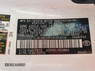 2009 Toyota Camry with VIN 4T1BE46K59U809036, listed as a Copart auction lot 45409065 with Not Provided miles and Non Repairable. Bid and sale history available at carsss.com. Image 13.
