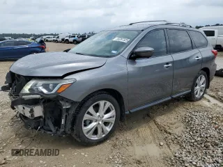 2018 Nissan Pathfinder S z VIN 5N1DR2MN1JC620912, wystawiony jako Copart lot #55297325 z przebiegiem 120 835 mil mil oraz Szkoda całkowita • Salvage title. Historia ofert i sprzedaży dostępna na DreamBid. Obrazek 1.