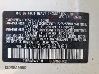 2016 Subaru Forester XT Touring with VIN JF2SJGVC2GH447069, listed as a Copart auction lot 61259625 with 94,499 mi miles and Salvage title. Bid and sale history available at DreamBid. Image 12.