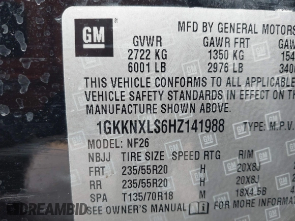 2017 GMC Acadia Denali z VIN 1GKKNXLS6HZ141988, wystawiony jako IAAI lot #41855218 z przebiegiem 132 732 mil mil oraz . Historia ofert i sprzedaży dostępna na DreamBid. Obrazek 9.