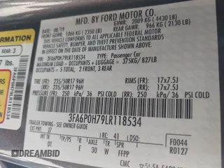 2020 Ford Fusion SE z VIN 3FA6P0H79LR118534, wystawiony jako IAAI lot #42065215 z przebiegiem 104 202 mil mil oraz . Historia ofert i sprzedaży dostępna na DreamBid. Obrazek 9.