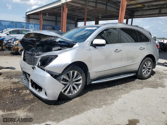 2015 Acura MDX Tech Pkg with VIN 5FRYD4H45FB009386, listed as a Copart auction lot 52121635 with 0 mi miles and Salvage Title. Bid and sale history available at carsss.com. Image 1.