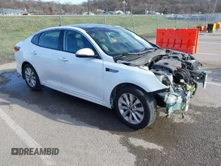 2018 Kia Optima LX with VIN 5XXGT4L30JG198968, listed as a IAAI auction lot 41806847 with 97,081 mi miles. Bid and sale history available at carsss.com. Image 1.