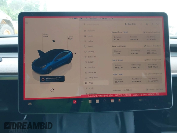2023 Tesla Model 3 z VIN 5YJ3E1EA9PF566224, wystawiony jako IAAI lot #42292218 z przebiegiem 22 730 mil mil oraz . Historia ofert i sprzedaży dostępna na DreamBid. Obrazek 19.