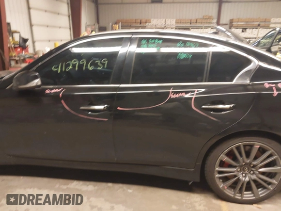 2017 Infiniti Q50 Red Sport 400 with VIN JN1FV7AR8HM870121, listed as a IAAI auction lot 41299639 with 110,302 mi miles. Bid and sale history available at carsss.com. Image 15.